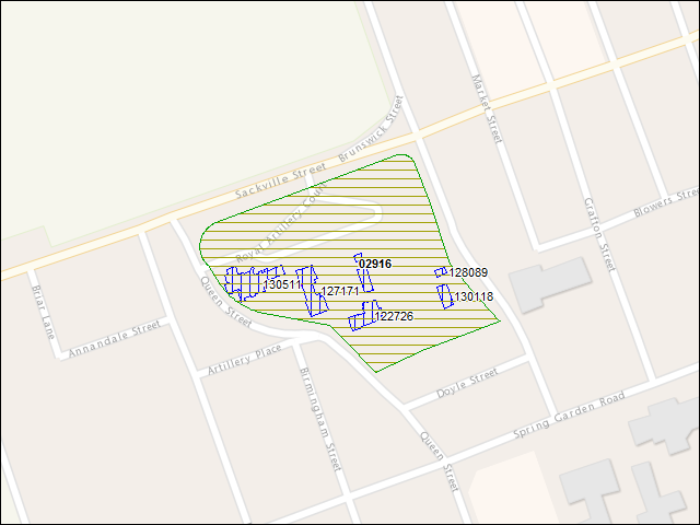 A map of the area immediately surrounding DFRP Property Number 02916