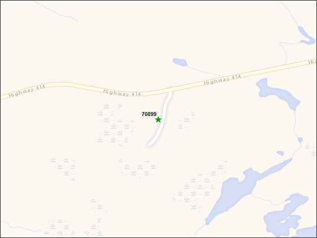 A map of the area immediately surrounding DFRP Property Number 70899