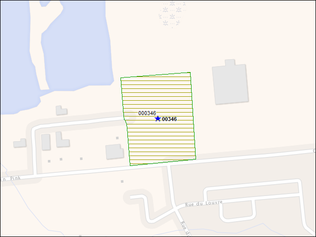 Une carte de la zone qui entoure immédiatement le bien de l'RBIF numéro 00346