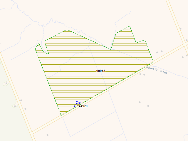 A map of the area immediately surrounding DFRP Property Number 00913