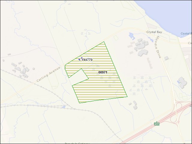A map of the area immediately surrounding DFRP Property Number 00971