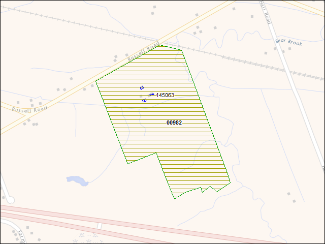 A map of the area immediately surrounding DFRP Property Number 00982