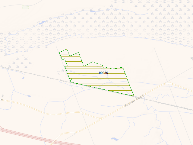 A map of the area immediately surrounding DFRP Property Number 00986