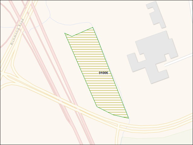 A map of the area immediately surrounding DFRP Property Number 01006