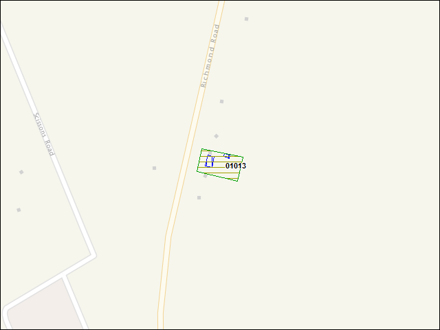 A map of the area immediately surrounding DFRP Property Number 01013