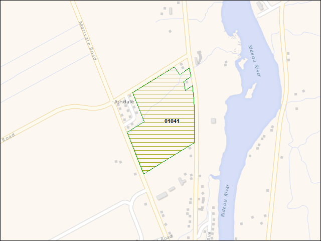 A map of the area immediately surrounding DFRP Property Number 01041