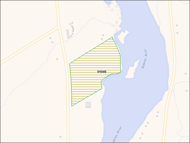 A map of the area immediately surrounding DFRP Property Number 01049