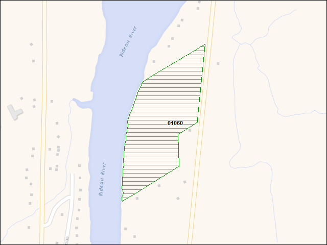 A map of the area immediately surrounding DFRP Property Number 01060