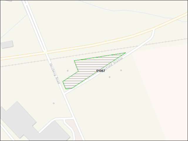 A map of the area immediately surrounding DFRP Property Number 01067