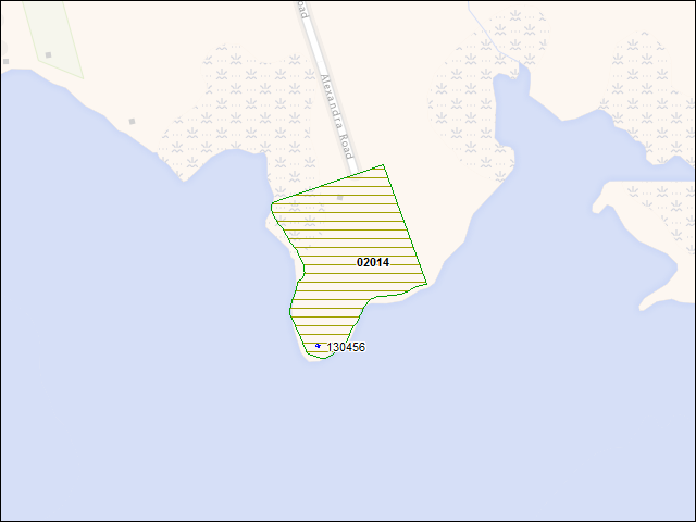 A map of the area immediately surrounding DFRP Property Number 02014