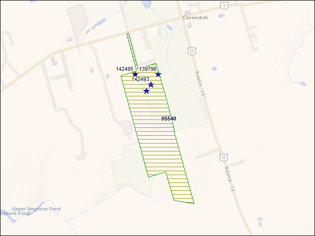 A map of the area immediately surrounding DFRP Property Number 05540