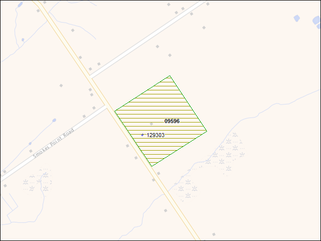 A map of the area immediately surrounding DFRP Property Number 09596