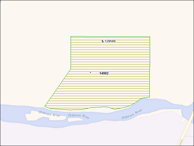 A map of the area immediately surrounding DFRP Property Number 14992