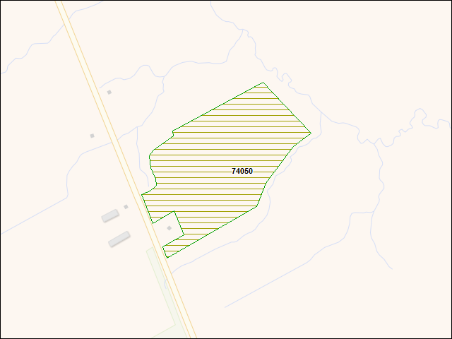 A map of the area immediately surrounding DFRP Property Number 74050