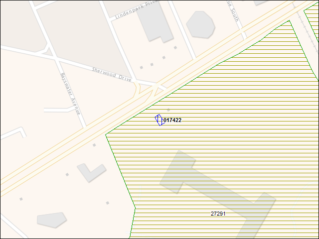A map of the area immediately surrounding building number 017422