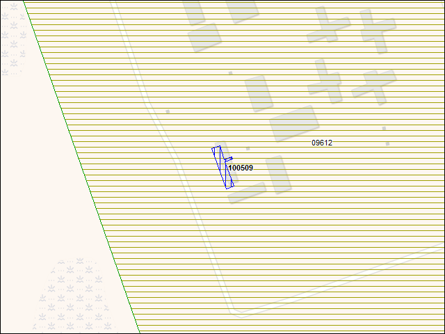 A map of the area immediately surrounding building number 100509