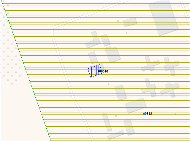 A map of the area immediately surrounding building number 100516