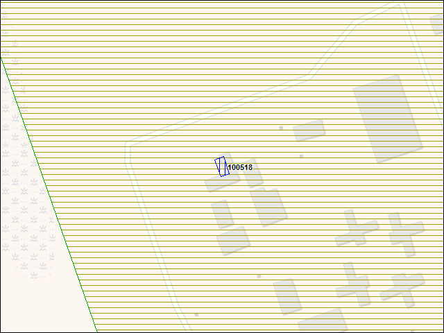 A map of the area immediately surrounding building number 100518