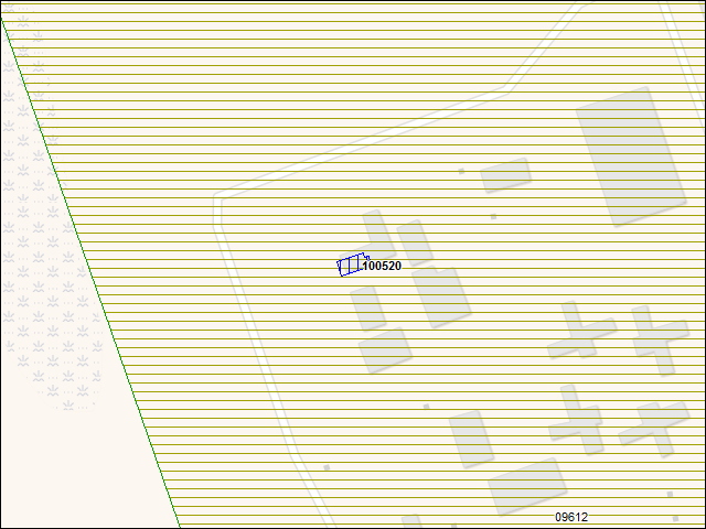 A map of the area immediately surrounding building number 100520
