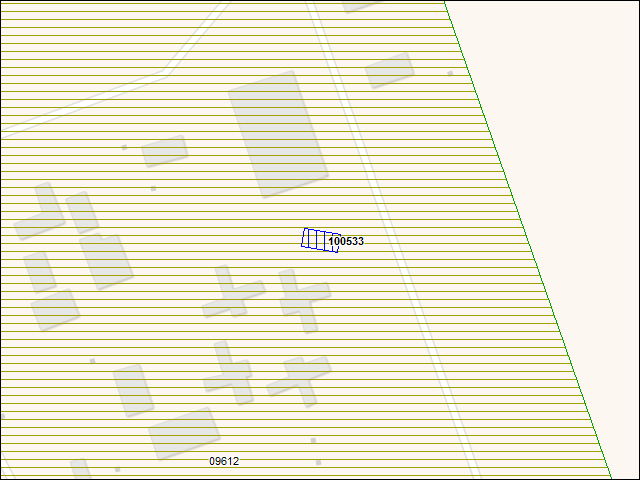 A map of the area immediately surrounding building number 100533