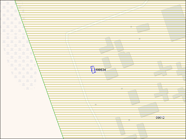 A map of the area immediately surrounding building number 100534