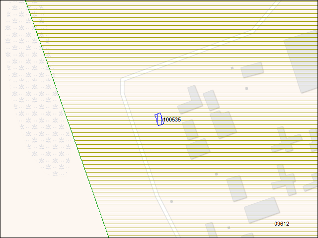 A map of the area immediately surrounding building number 100535