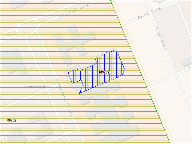 A map of the area immediately surrounding building number 103789