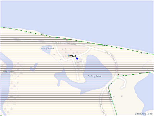 Une carte de la zone qui entoure immédiatement le bâtiment numéro 140323