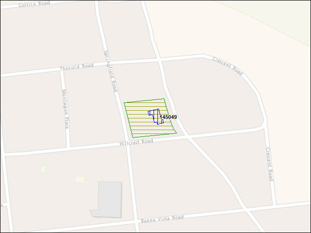 A map of the area immediately surrounding building number 145049