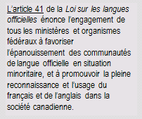 L’article 41 de la Loi sur les langues officielles