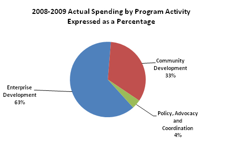 2008-2009 Actual Spending by Program Activity Expressed as a Percentage