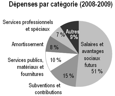 Dpenses par catgorie (2008-2009)