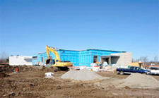 Photo montrant l'avancement des travaux de construction de l'installation pour la prservation de documents  base de nitrate de cellulose, en date du 21 mars 2010.