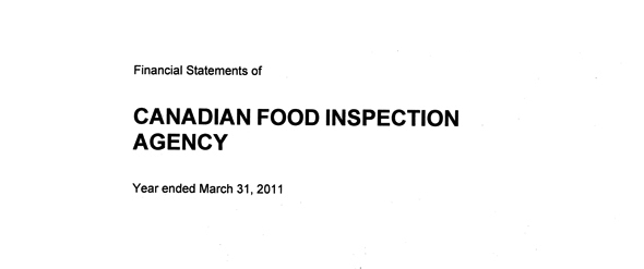 Financial Statements of Canadian Food Inspection Agency