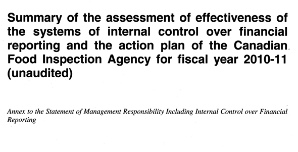 Annex to the Statement of Management Responsibility Including Internal Control over Financial Reporting - Page 1 of 9