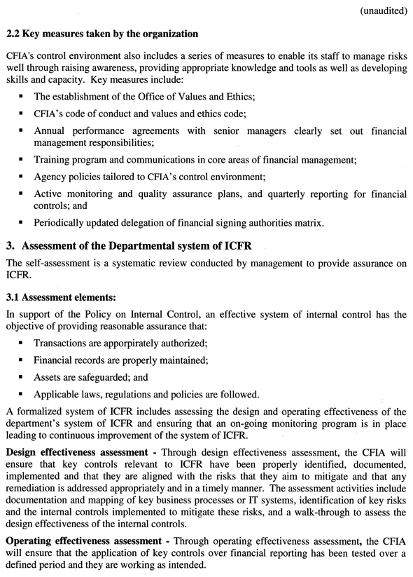 Annex to the Statement of Management Responsibility Including Internal Control over Financial Reporting - Page 5 of 9