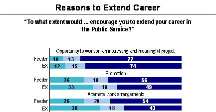 Reasons to Extend Career; Refer to section 3.7 Extending Career in Public Service for information about the graphs
