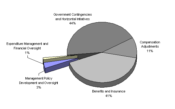 Pie chart indicates program activities and strategic outcome expenditures