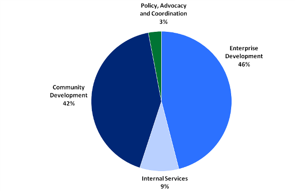 This pie chart contains data showing the 2010-2011 Planned Spending by Program Activity, expressed as a percentage.