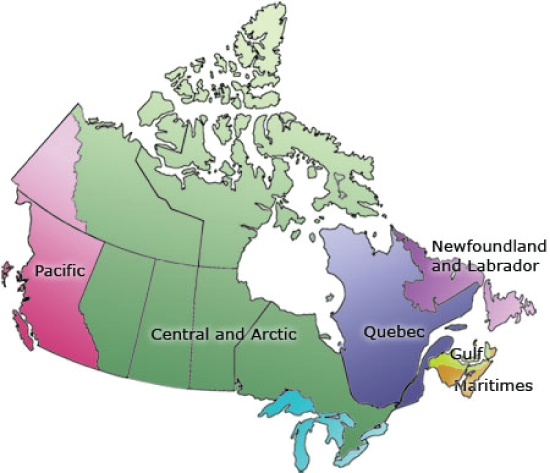 Fisheries and Oceans Canada's Regions