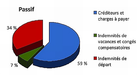 Ce diagramme circulaire montre les différents postes du passif de CFC.