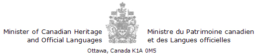 Minister of Canadian Heritage and Official Languages