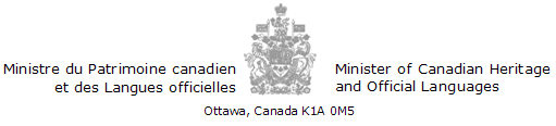 Ministre du Patrimoine canadien et des Langues officielles