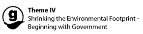 Logo for Theme 4 Shrinking the Environmental Footprint Beginning with Government