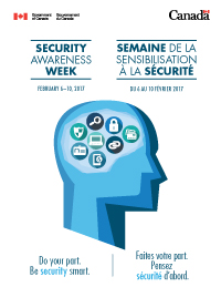 official poster of Security Awareness Week from February 8 to 12, 2016.