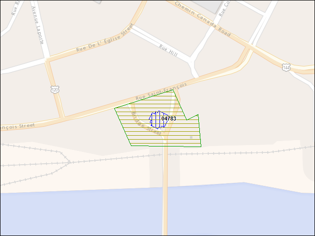 A map of the area immediately surrounding DFRP Property Number 04783