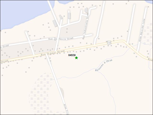 A map of the area immediately surrounding DFRP Property Number 04930
