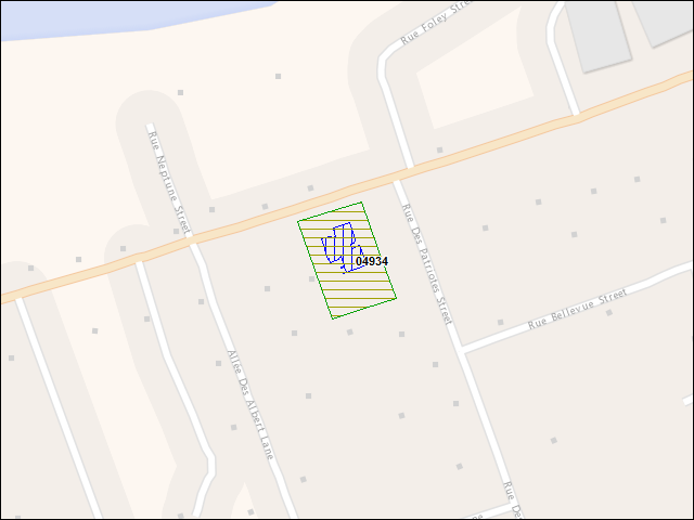 A map of the area immediately surrounding DFRP Property Number 04934