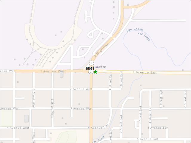 A map of the area immediately surrounding DFRP Property Number 15051