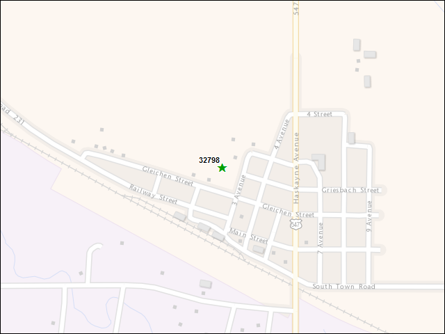 A map of the area immediately surrounding DFRP Property Number 32798